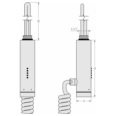 Thermostatic electric heating element SUNERZHA (MEM) 300W