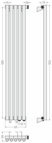 ДР ЭСТЕТ-0 н/ж EU50 правый 1200х225 / 5 сек