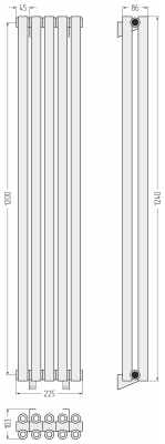 ДР ЭСТЕТ-00 н/ж 1200х225 / 5 сек