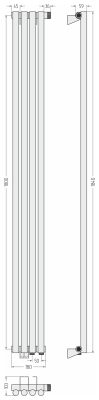ДР ЭСТЕТ-1 н/ж EU50 правый 1800х180 / 4 сек