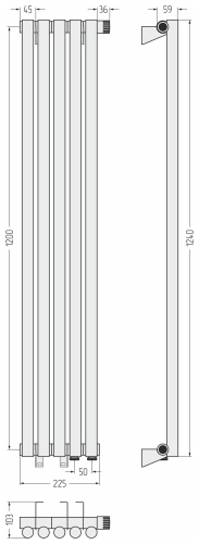 ДР ЭСТЕТ-1 н/ж EU50 правый 1200х225 / 5 сек