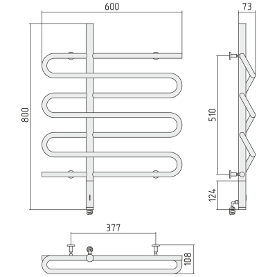 Electric radiator   "Epatage" Left (800х600)