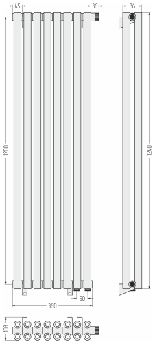 ДР ЭСТЕТ-00 н/ж EU50 1200х360 / 8 сек