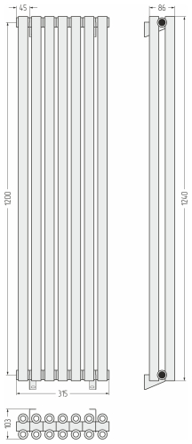 ДР ЭСТЕТ-00 н/ж 1200х315 / 7 сек