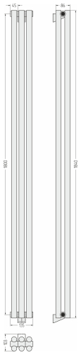 ДР ЭСТЕТ-11 н/ж 1800х135 / 3 сек