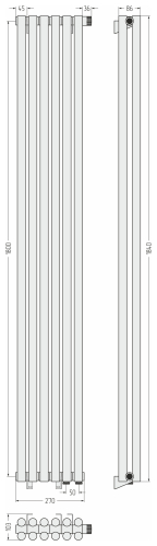 ДР ЭСТЕТ-11 н/ж EU50 1800х270 / 6 сек