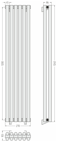 ДР ЭСТЕТ-11 н/ж 1200х270 / 6 сек