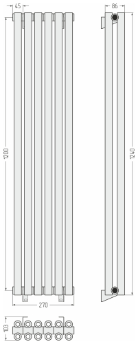 ДР ЭСТЕТ-00 н/ж 1200х270 / 6 сек